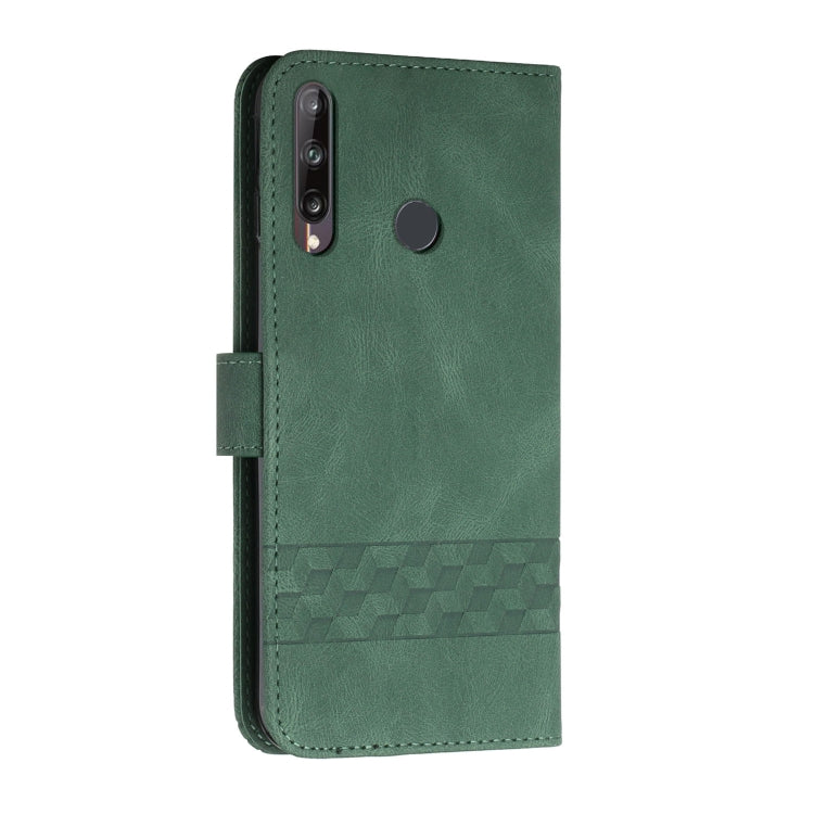 For Huawei P40 Lite E Cubic Skin Feel Flip Leather Phone Case