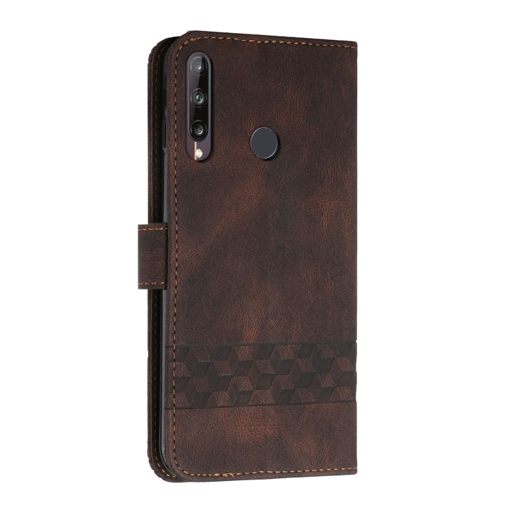 For Huawei P40 Lite E Cubic Skin Feel Flip Leather Phone Case