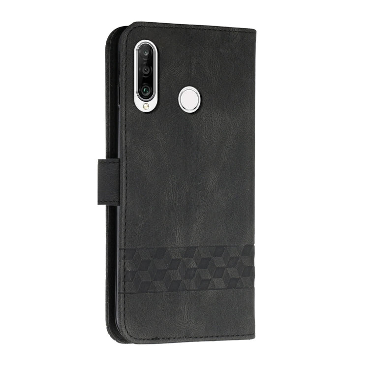 For Huawei Y6 2019 Cubic Skin Feel Flip Leather Phone Case