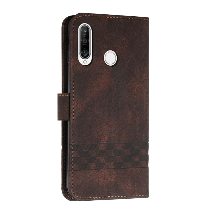 For Huawei Y6 2019 Cubic Skin Feel Flip Leather Phone Case