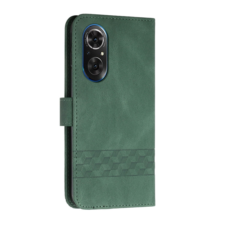 For Honor 50 Pro Cubic Skin Feel Flip Leather Phone Case