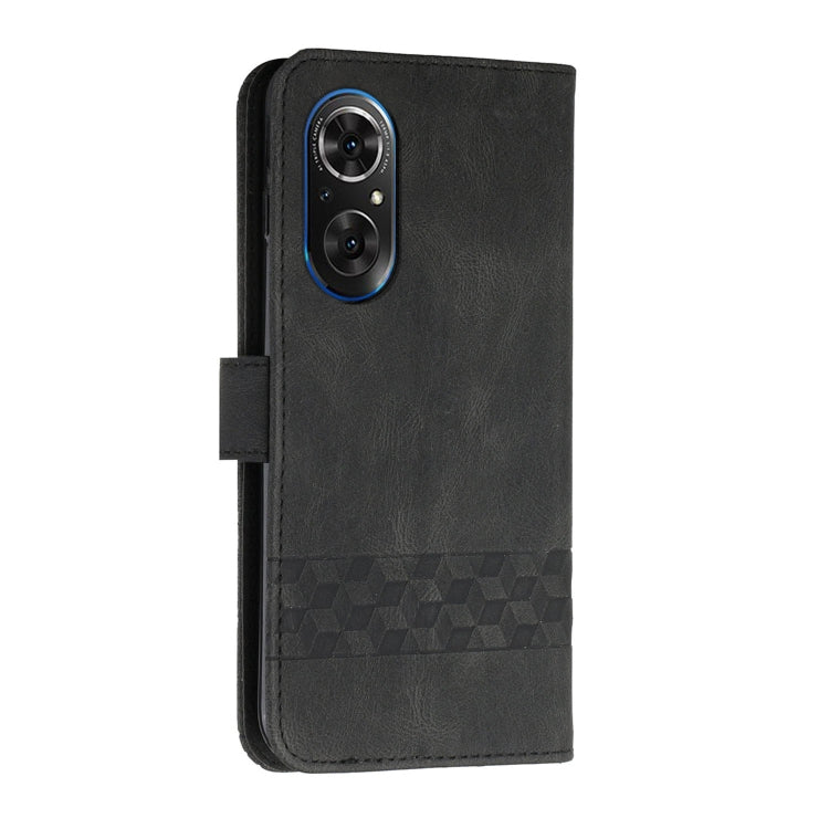For Honor 50 Pro Cubic Skin Feel Flip Leather Phone Case