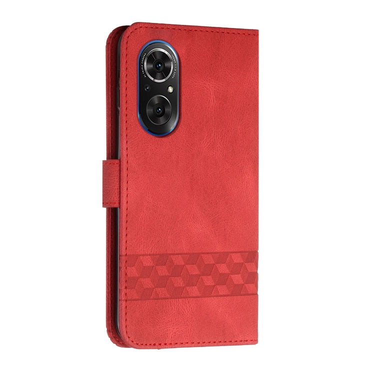 For Honor 50 SE Cubic Skin Feel Flip Leather Phone Case