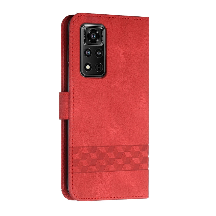 For Honor V40 4G Cubic Skin Feel Flip Leather Phone Case