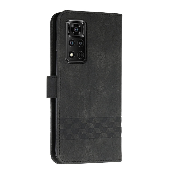 For Honor V40 4G Cubic Skin Feel Flip Leather Phone Case
