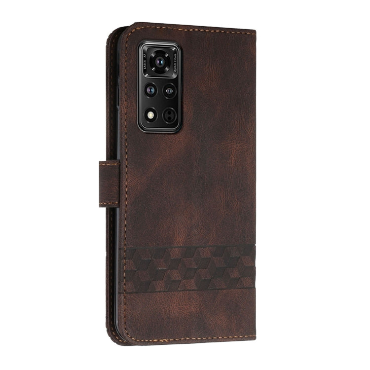 For Honor V40 4G Cubic Skin Feel Flip Leather Phone Case
