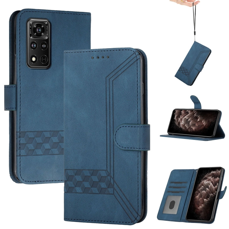For Honor V40 5G Cubic Skin Feel Flip Leather Phone Case