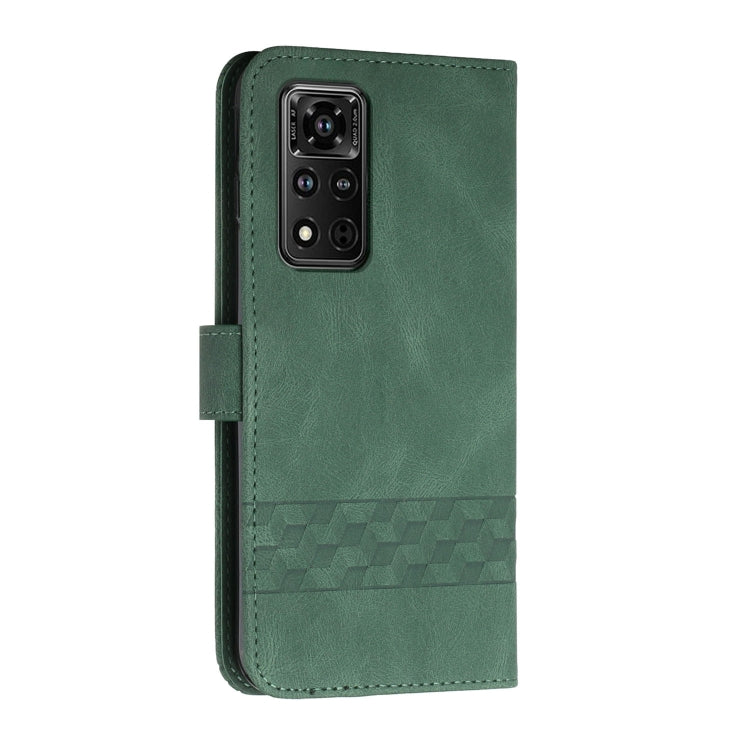For Honor V40 5G Cubic Skin Feel Flip Leather Phone Case