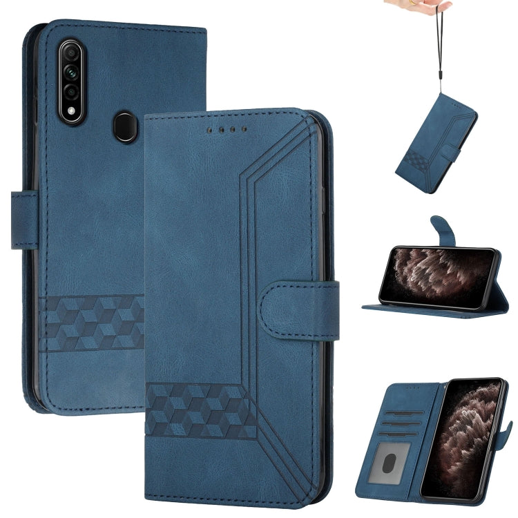 For OPPO A8 Cubic Skin Feel Flip Leather Phone Case