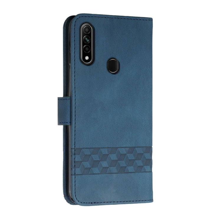 For OPPO A8 Cubic Skin Feel Flip Leather Phone Case