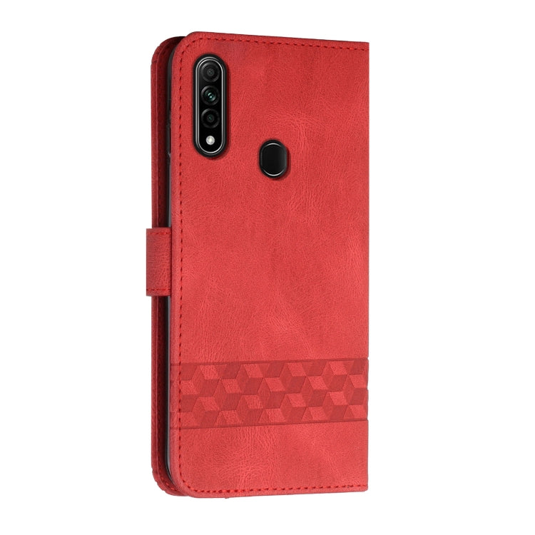 For OPPO A8 Cubic Skin Feel Flip Leather Phone Case