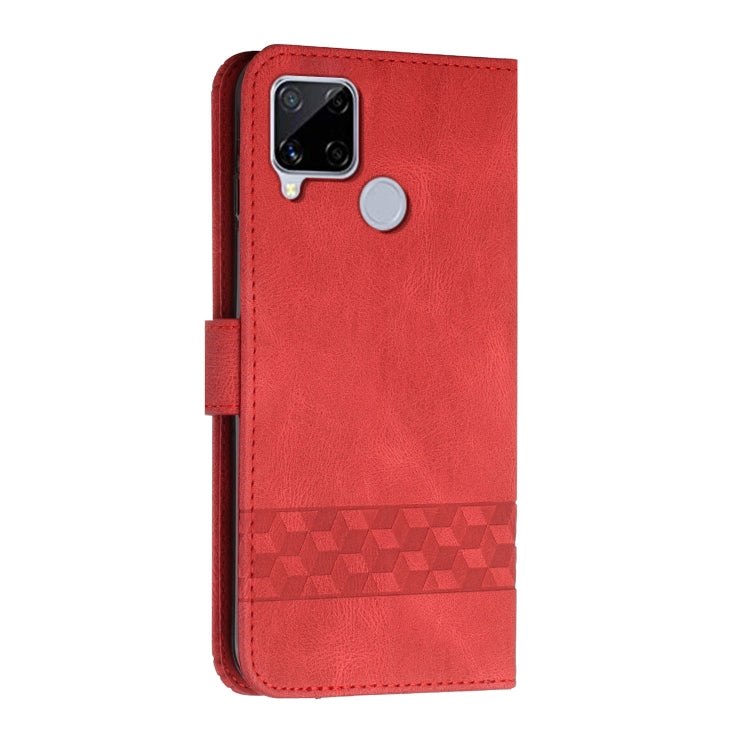 For OPPO A15 Cubic Skin Feel Flip Leather Phone Case
