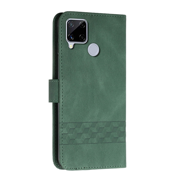 For OPPO A15 Cubic Skin Feel Flip Leather Phone Case