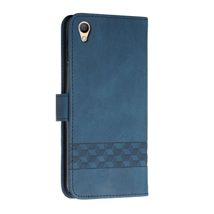 For OPPO A37 Cubic Skin Feel Flip Leather Phone Case