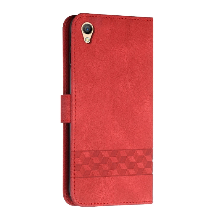 For OPPO A37 Cubic Skin Feel Flip Leather Phone Case
