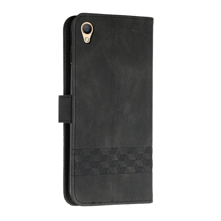 For OPPO A37 Cubic Skin Feel Flip Leather Phone Case