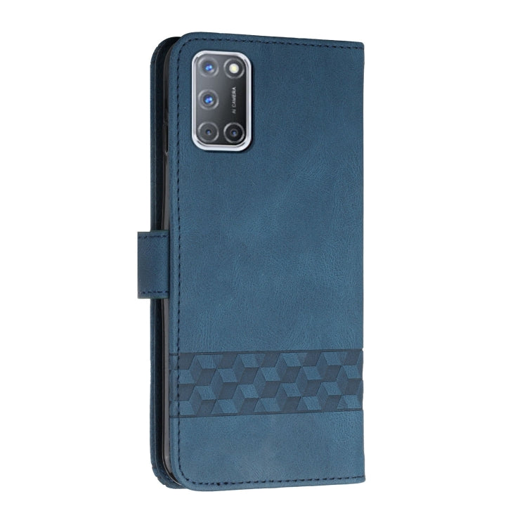 For OPPO A94 4G Cubic Skin Feel Flip Leather Phone Case