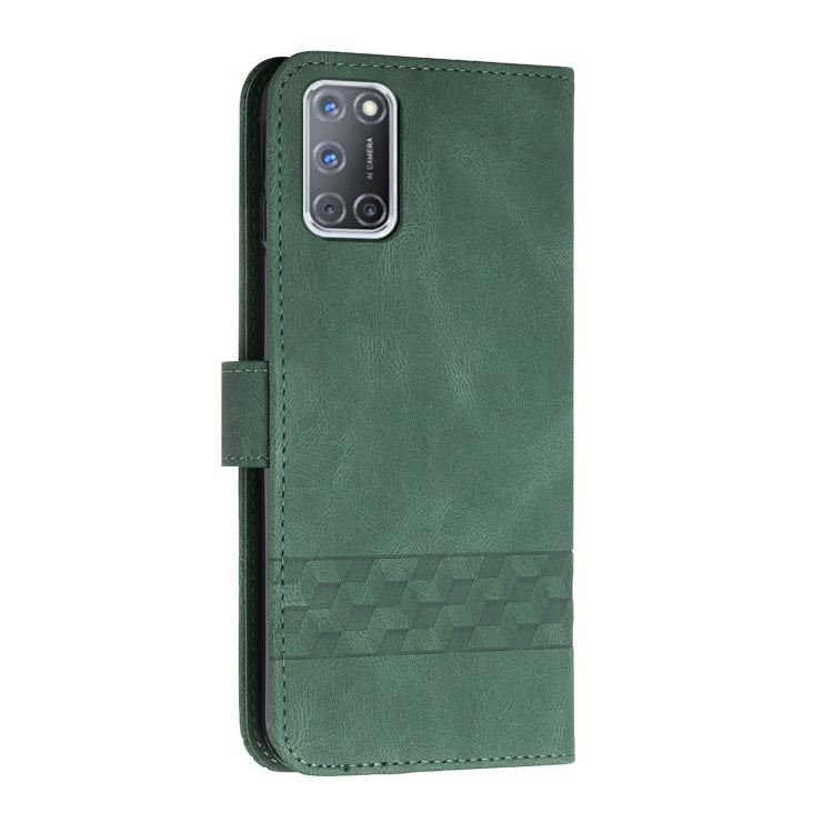 For OPPO A94 4G Cubic Skin Feel Flip Leather Phone Case