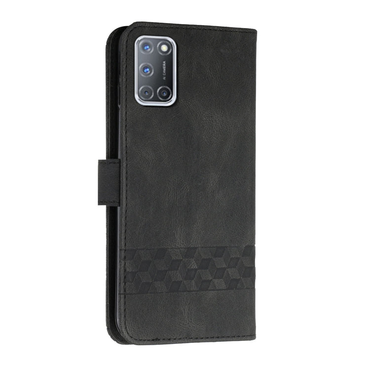 For OPPO A94 4G Cubic Skin Feel Flip Leather Phone Case