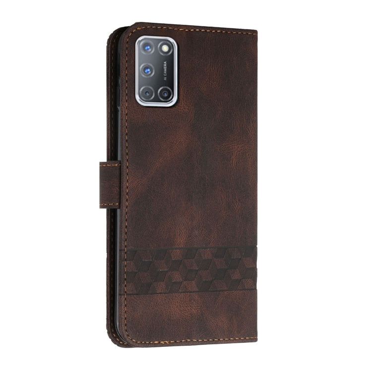 For OPPO A94 5G Cubic Skin Feel Flip Leather Phone Case
