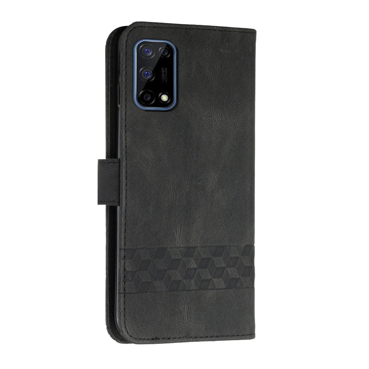 For OPPO Realme 7 5G Cubic Skin Feel Flip Leather Phone Case