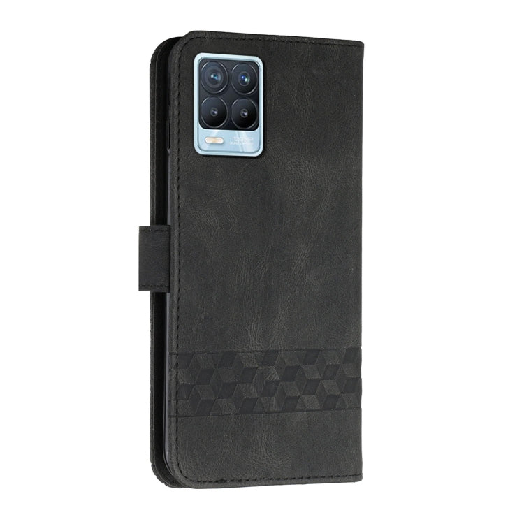 For OPPO Realme 8 5G Cubic Skin Feel Flip Leather Phone Case