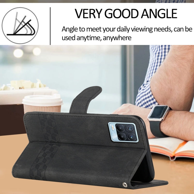 For OPPO Realme 8 / 8 Pro Cubic Skin Feel Flip Leather Phone Case