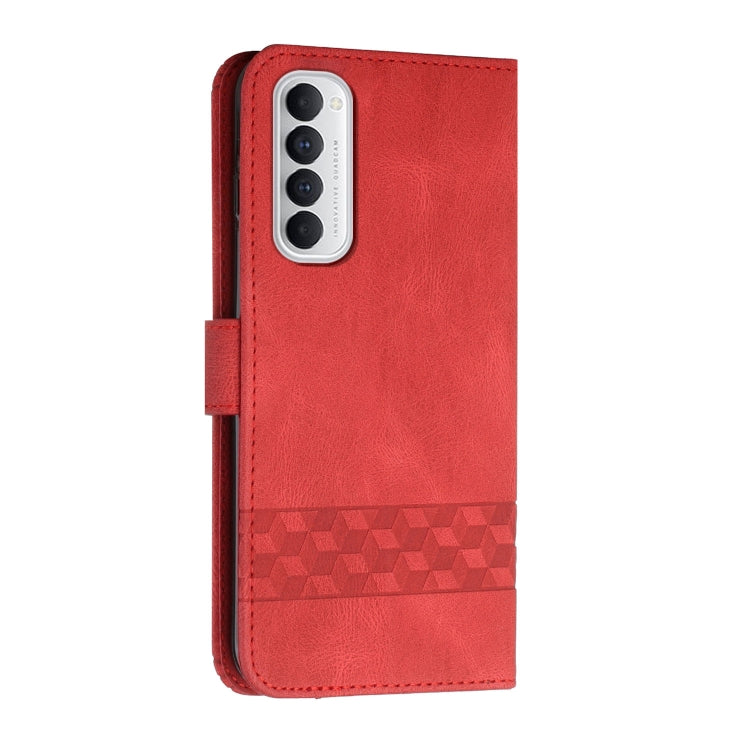 For OPPO Reno4 Pro 4G Cubic Skin Feel Flip Leather Phone Case
