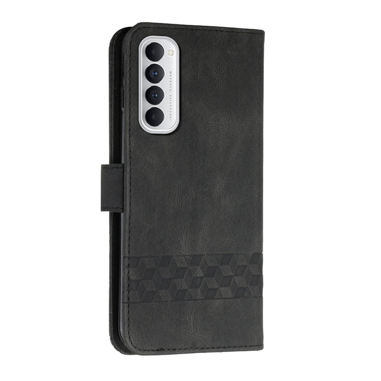 For OPPO Reno4 Pro 4G Cubic Skin Feel Flip Leather Phone Case