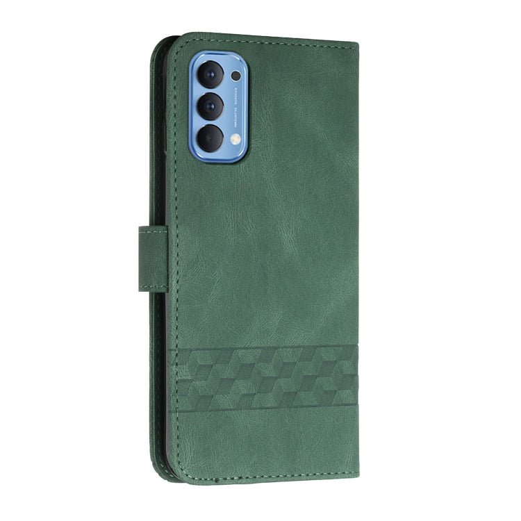 For OPPO Reno5 Cubic Skin Feel Flip Leather Phone Case