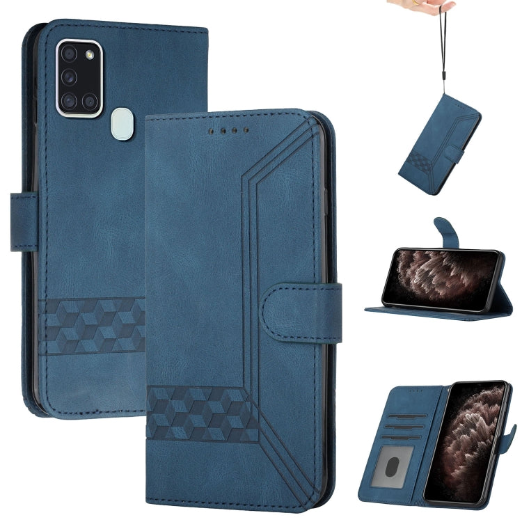 For OPPO Reno5 A Cubic Skin Feel Flip Leather Phone Case