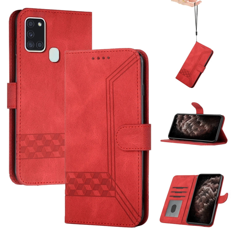 For OPPO Reno5 A Cubic Skin Feel Flip Leather Phone Case