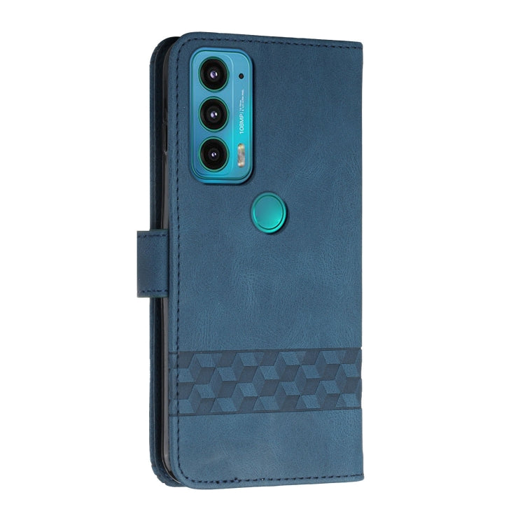 For Motorola Edge 20 Cubic Skin Feel Flip Leather Phone Case