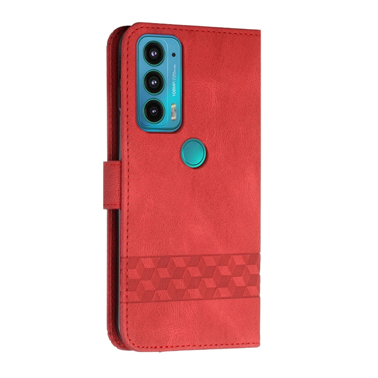 For Motorola Edge 20 Cubic Skin Feel Flip Leather Phone Case