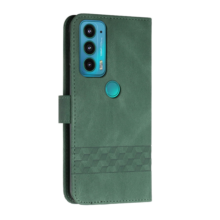 For Motorola Edge 20 Cubic Skin Feel Flip Leather Phone Case