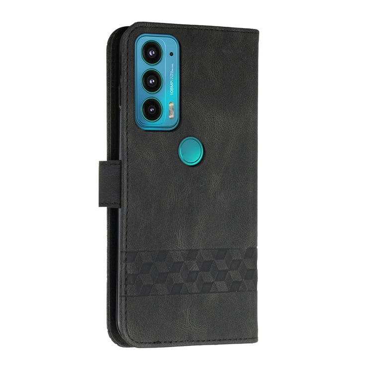 For Motorola Edge 20 Cubic Skin Feel Flip Leather Phone Case