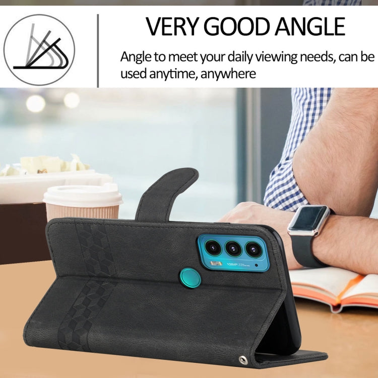 For Motorola Edge 20 Cubic Skin Feel Flip Leather Phone Case