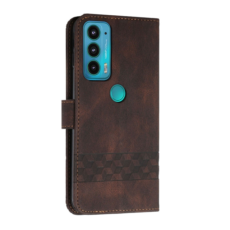 For Motorola Edge 20 Cubic Skin Feel Flip Leather Phone Case