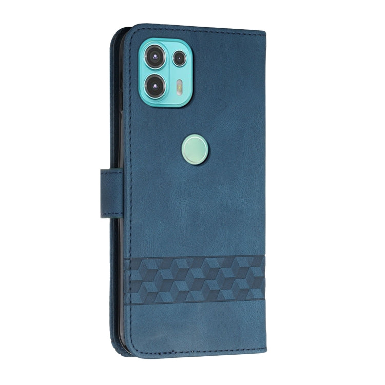 For Motorola Edge 20 Lite Cubic Skin Feel Flip Leather Phone Case