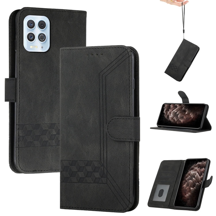 For Motorola Edge S / G100 Cubic Skin Feel Flip Leather Phone Case