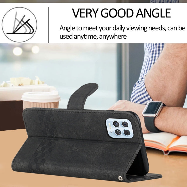 For Motorola Edge S / G100 Cubic Skin Feel Flip Leather Phone Case