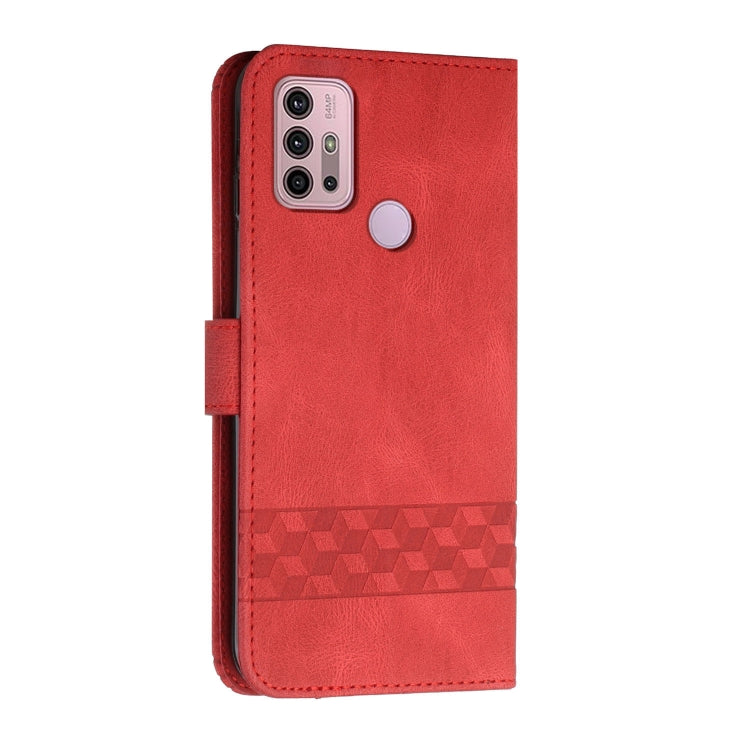 For Motorola Moto G60S Cubic Skin Feel Flip Leather Phone Case