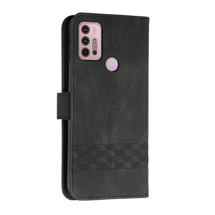 For Motorola Moto G60S Cubic Skin Feel Flip Leather Phone Case