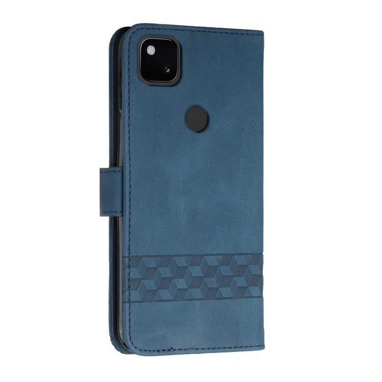 For Google Pixel 4a Cubic Skin Feel Flip Leather Phone Case