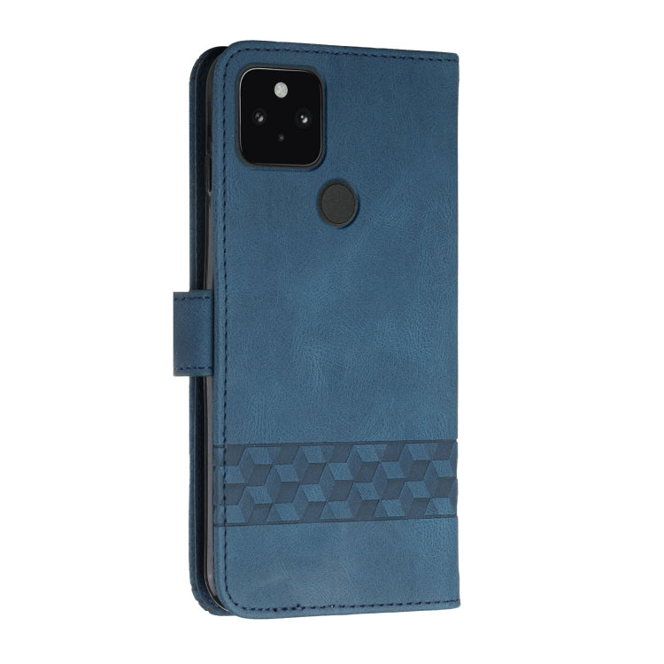 For Google Pixel 5 XL Cubic Skin Feel Flip Leather Phone Case