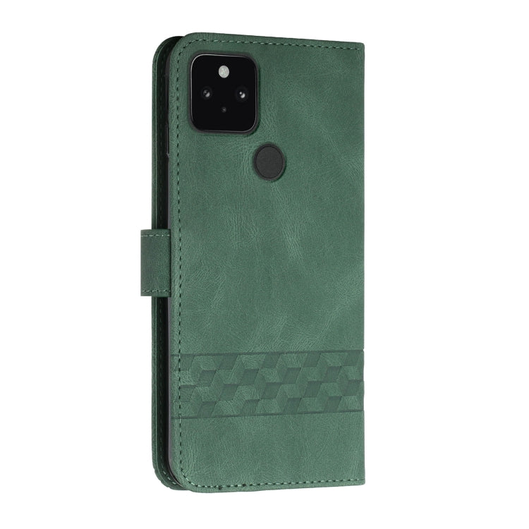 For Google Pixel 5 XL Cubic Skin Feel Flip Leather Phone Case