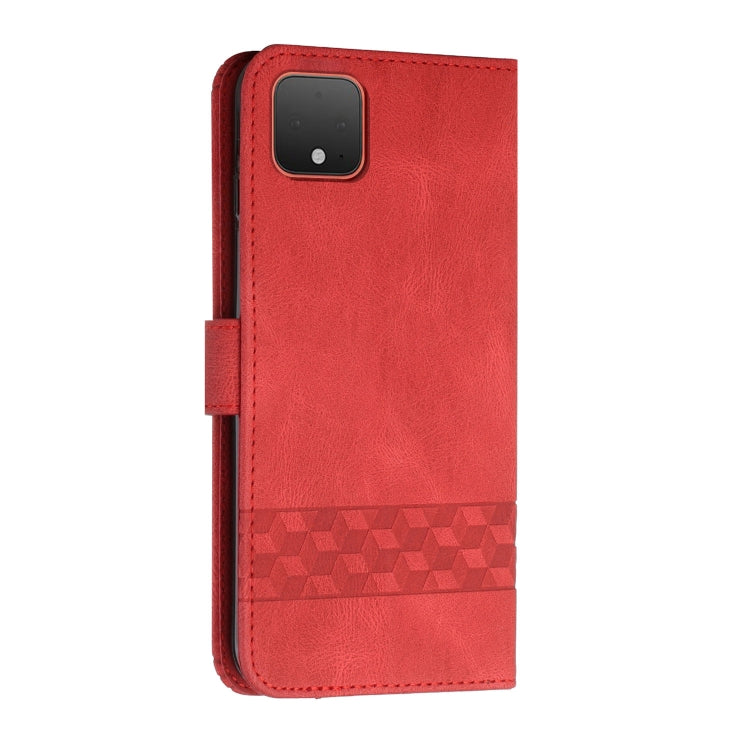 For Google Pixel 4 Cubic Skin Feel Flip Leather Phone Case