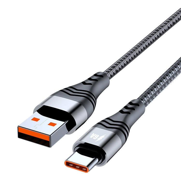 ADC-005 6A USB to USB-C / Type-C Weave Fast Charging Data Cable, Length:3m