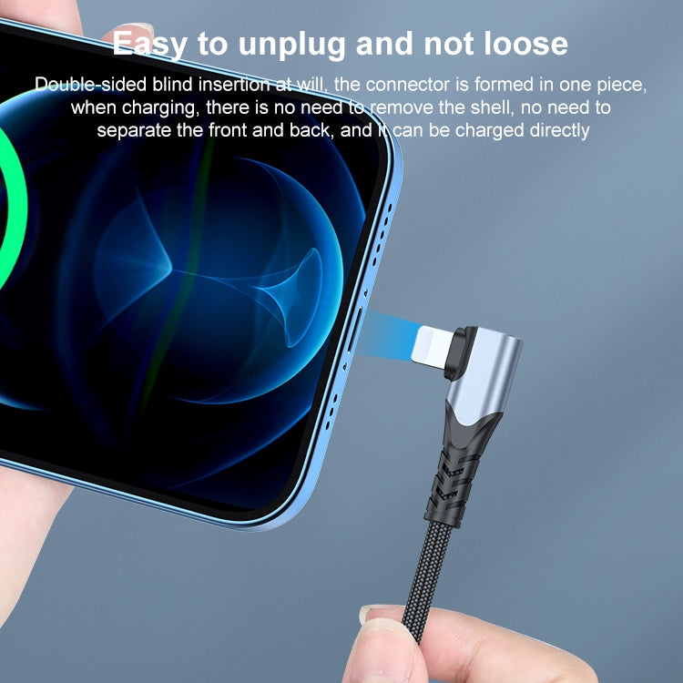 A6 PD 20W USB-C / Type-C to 8 Pin Elbow Data Cable for iPhone, iPad, Length:2m