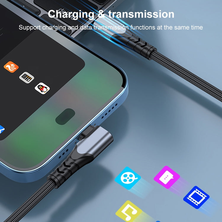 A6 PD 20W USB-C / Type-C to 8 Pin Elbow Data Cable for iPhone, iPad, Length:2m
